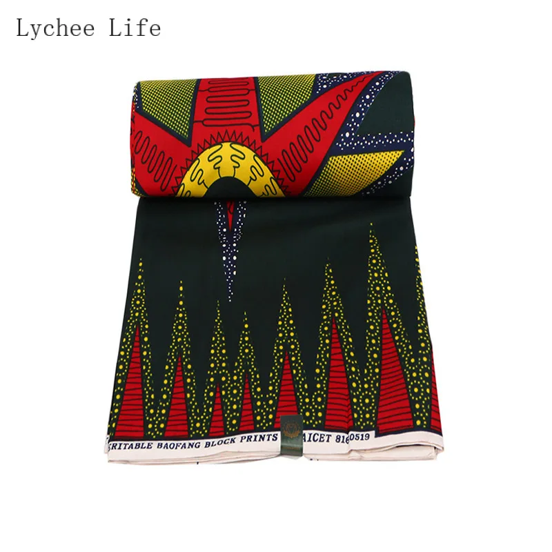 Lychee жизнь в африканском стиле настоящая вощеная ткань Анкара подсолнуха из