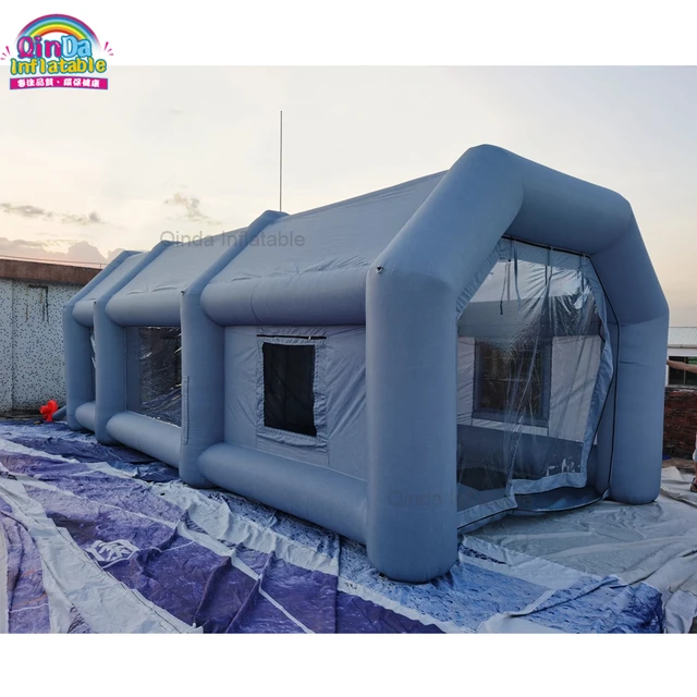 Cabina de pintura inflable de 28X15X11.5FT con sopladores 950W+950W,  estación de trabajo profesional para coche, cabina de pintura portátil para