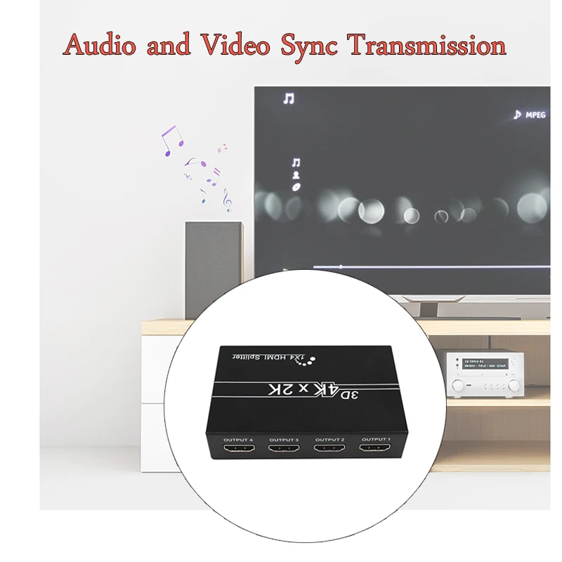Full HD 1080P HDMI сплиттер 1x4 1HDMI на 4 1 в выхода дистрибьютор с источником питания для HDTV