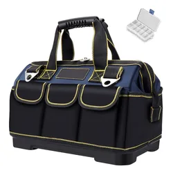 Sac à outils en tissu Double étanche, grand sac à outils avec poignée rembourrée douce et sangle d'épaule réglable, sac à outils pour électriciens 