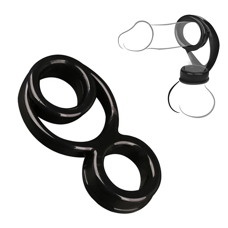 Силиконовое кольцо с тремя кольцами на мошонку для взрослых задержкой эякуляции