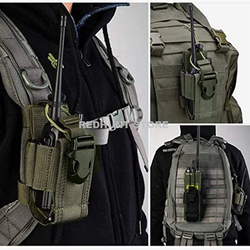 Adjustable Tactical Radio Holder Bag Molle Two Way Radio Holster Pouch Holder Nylon Duty Storage Case Walkie TalkieBag 6