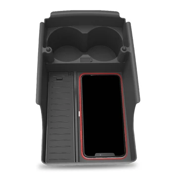 

Non Slip Navigation Display USB Water Cup Center Console Organizer Multifunctional Car Wireless Charger For Tesla Model X S