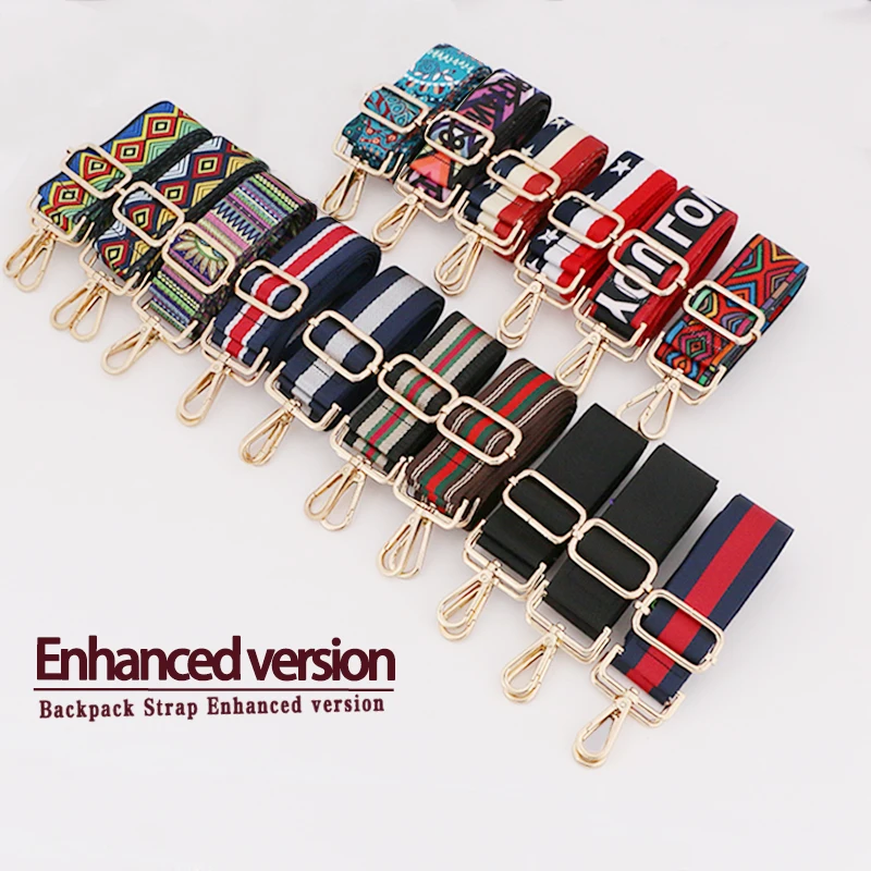 Accesorios de la correa de la bolsa Bolsa de mensajero Correas de hombro multicolor Correa de mochila alargada y ensanchada Longitud de reemplazo Correa de bolsa ajustable Correa de bolsa de reemplazo de lona de nailon