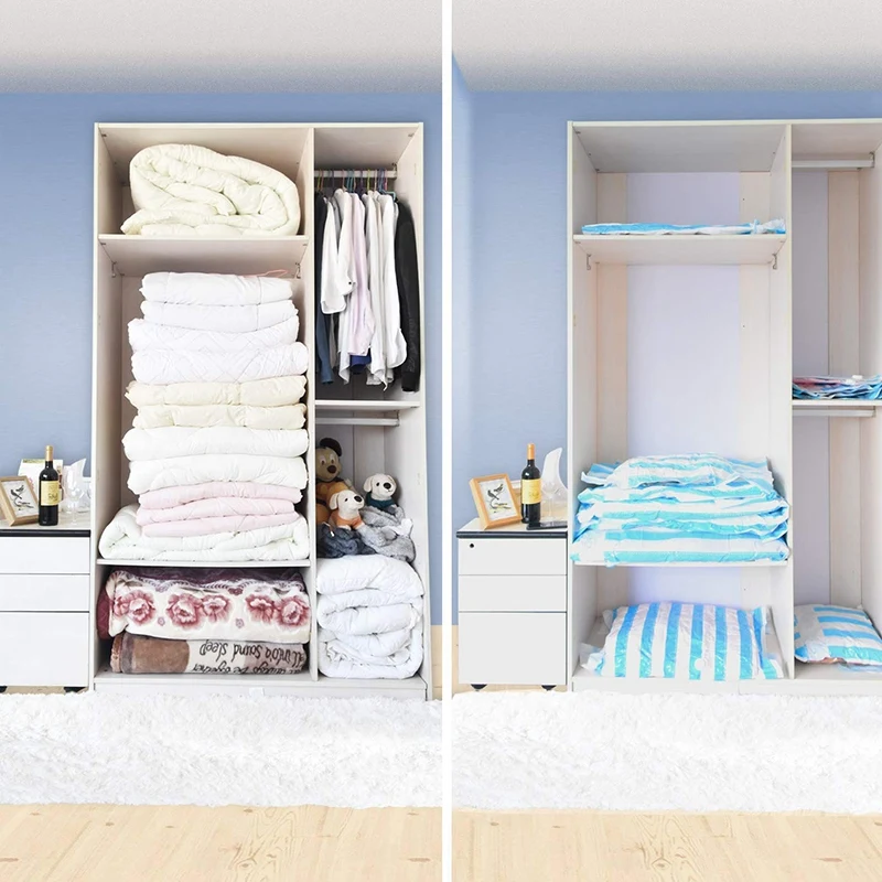 

New Hot Jumbo Vacuum Storage Bags with Electric Pump To Space Saver for Bedding, Pillows, Towel, Blanket, Clothes (3 Pack) US Pl