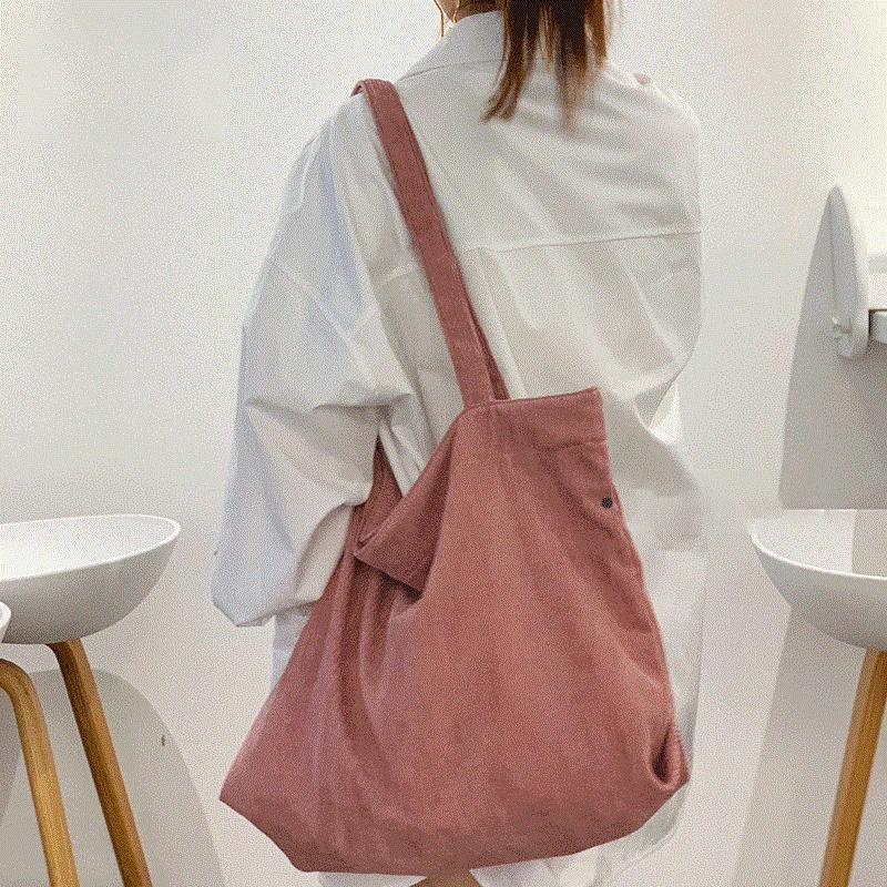

2021 Large Capacity Girls Purses Handbags Female Casual Wallets Schoolbags Canvas Corduroy Shoppers Shoulder Tote Bags for Women