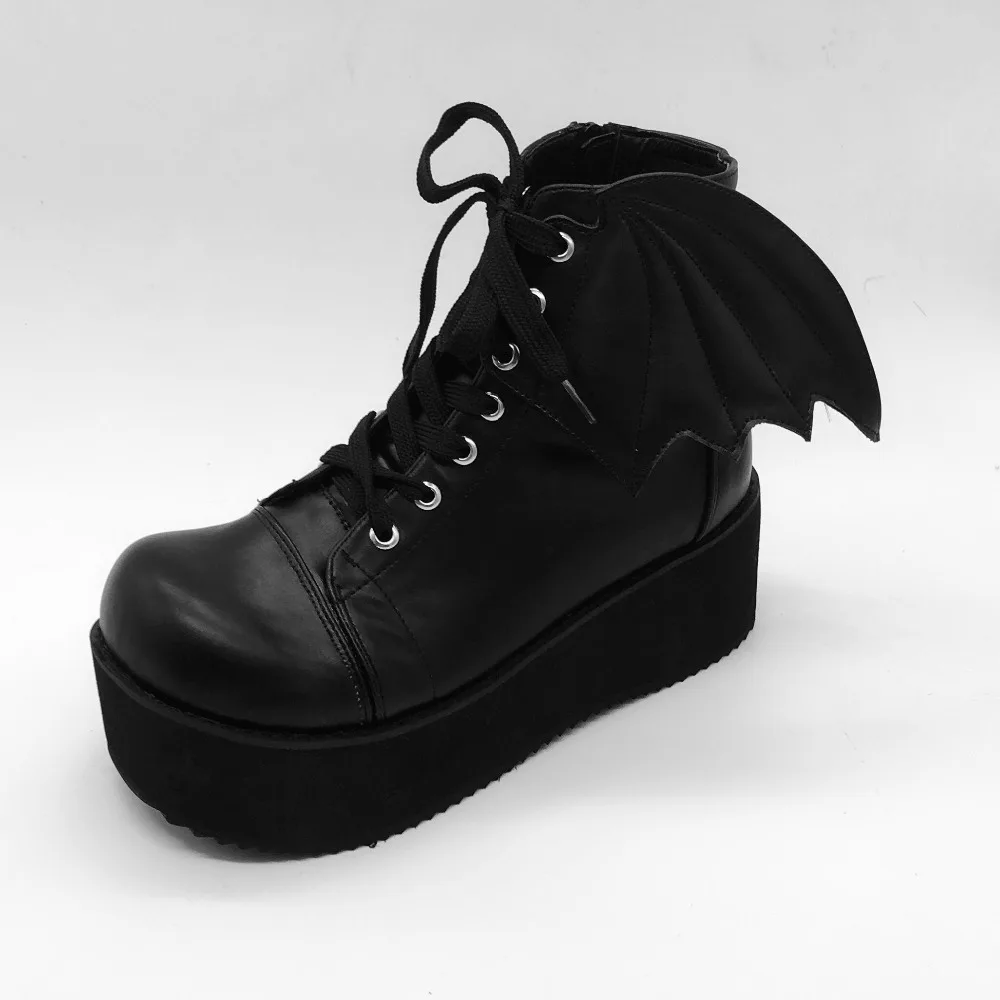 Sweet-Black-PU-Lolita-High-Platform-Party-Shoes-with-Wing-Halloween-Shoes-Custom-Tailor-Available-1