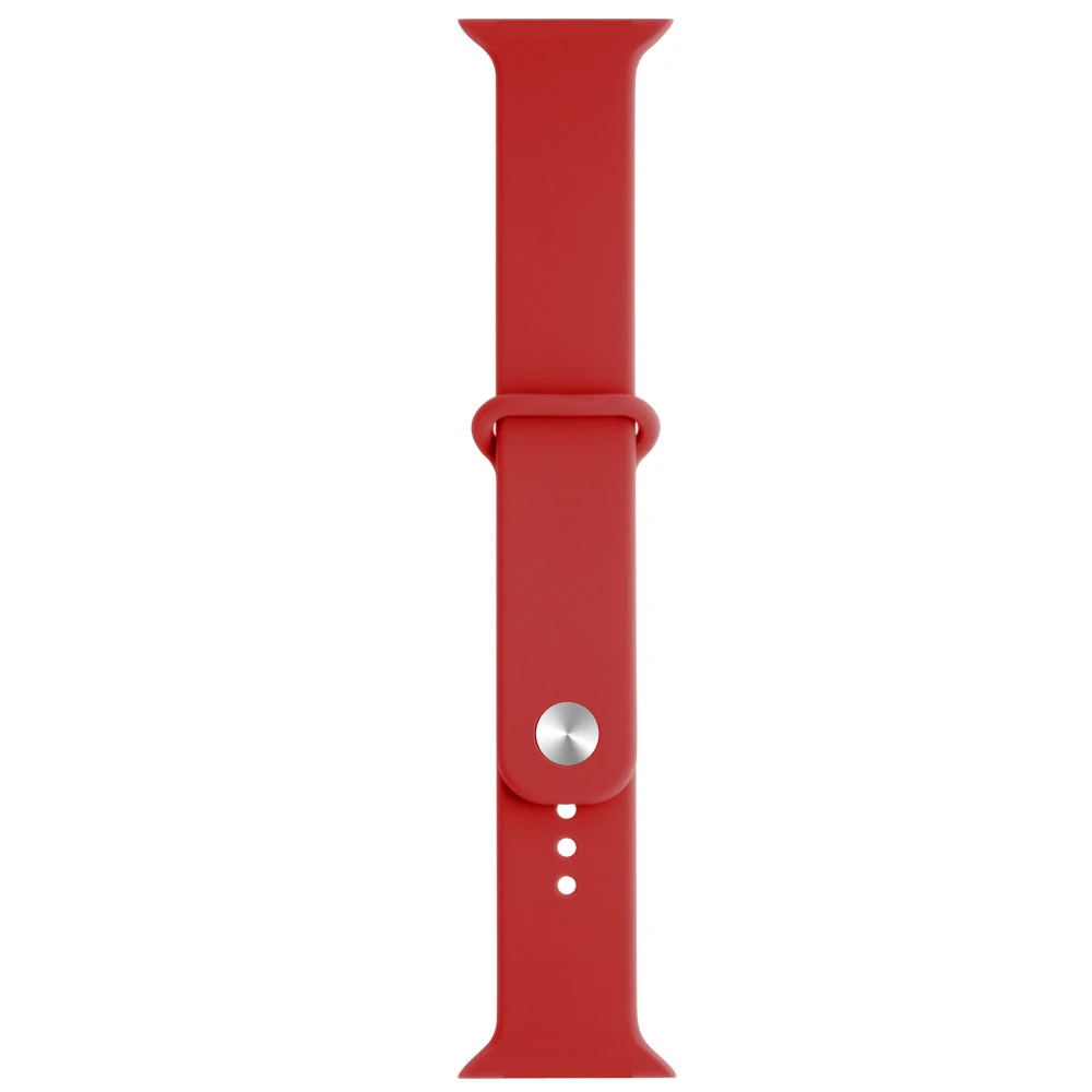 Цветной мягкий силиконовый спортивный ремешок для Apple Watch 38 мм 42 мм 40 мм 44 мм резиновый ремешок для часов iWatch серии 4 3 2 1 браслет - Цвет: Красный