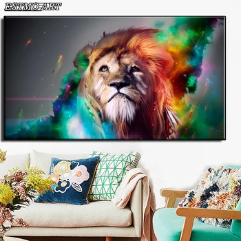 

canvas painting abstract Art Posters color Lion Parlor Wall Art paintings Parlor Animal Decorative Paintings