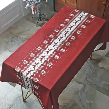 

Nordic Ins Christmas New Year Red Dining Table Cloth Living Room Decoration Coffee Tablecloth Rectangular TV Cabinet Dust Cover