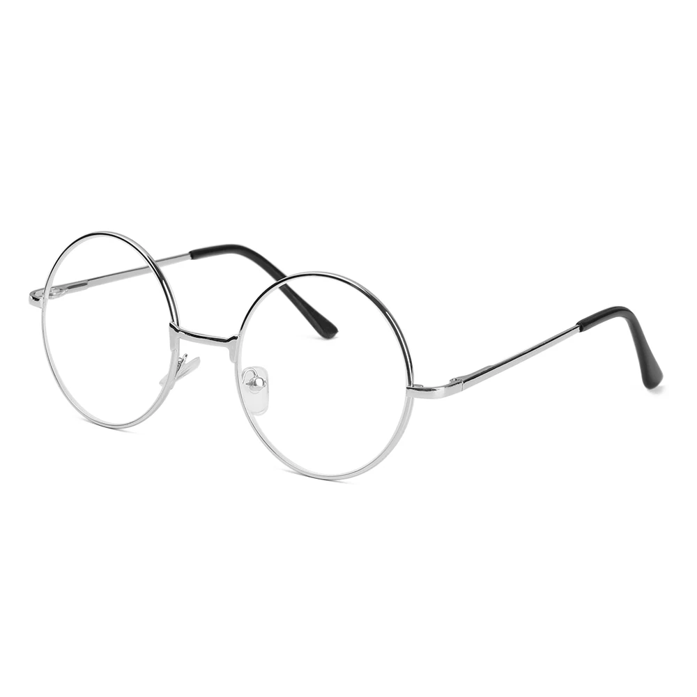 Круглые металлические очки для чтения, прозрачные линзы для мужчин и женщин, очки для дальнозоркости, оптические очки по рецепту от 0 до+ 4,0 - Цвет оправы: Silver