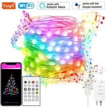 

USB Strip Light Tuya Smart Dreamcolor LED Fairy String Lights 10M RGB Flexible Tape with Alexa Music Sync APP Remote Control