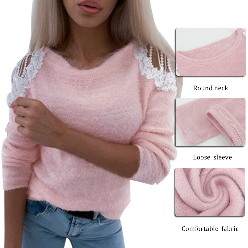 Dihope V Nect Knitting Winter Sweater Women Cold Shoulder Casual Pullover Female Fashion Streetwear Pull Autumn Jumper 2020