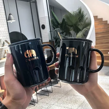 

Animal Drawing Gold Zakka Ceramic Cup Ins Light Luxury Creative Cup Business Office Tea Coffee Mug Cups and Mugs Coffee Mug