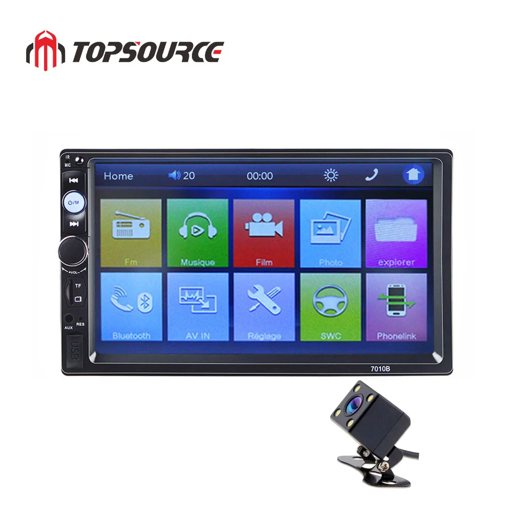 TOPSOURCE 7010B General 2 Din автомагнитола MP5 7 дюймов HD сенсорный экран Аудио мультимедийный плеер Поддержка Bluetooth USB - Цвет: Radio and 4 LED