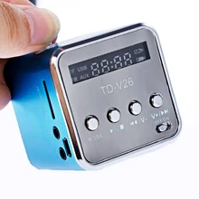 

Mini TD-V26 Digital FM Radio Speaker Portable FM Radio Receiver With LCD Stereo Loudspeaker Support Micro TF Card A2