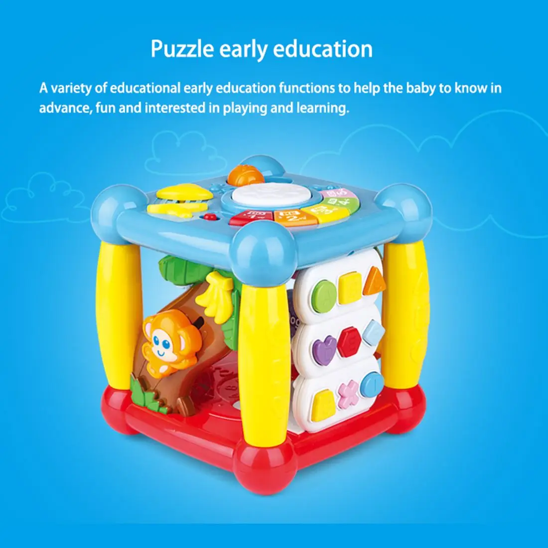 New  Children Wisdom Cube Electric Polyhedron Toy Early Educational Multi Function Cube Toy Educational 