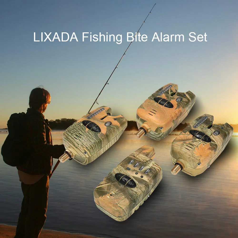 

Lixada Wireless LED Fishing Alarm Alert Set with Case 3 Fishing Bite Alarms + 1 Receiver Fishing Accessories