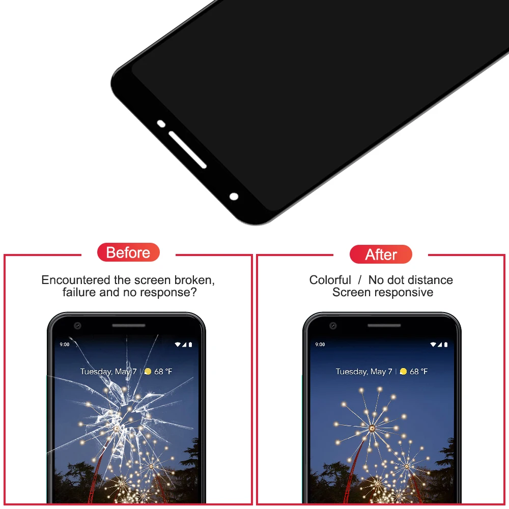 Для 6," Google Pixel 3A XL ЖК-дисплей и для 5,6" Google Pixel 3A ЖК-экран+ сенсорная панель дигитайзер