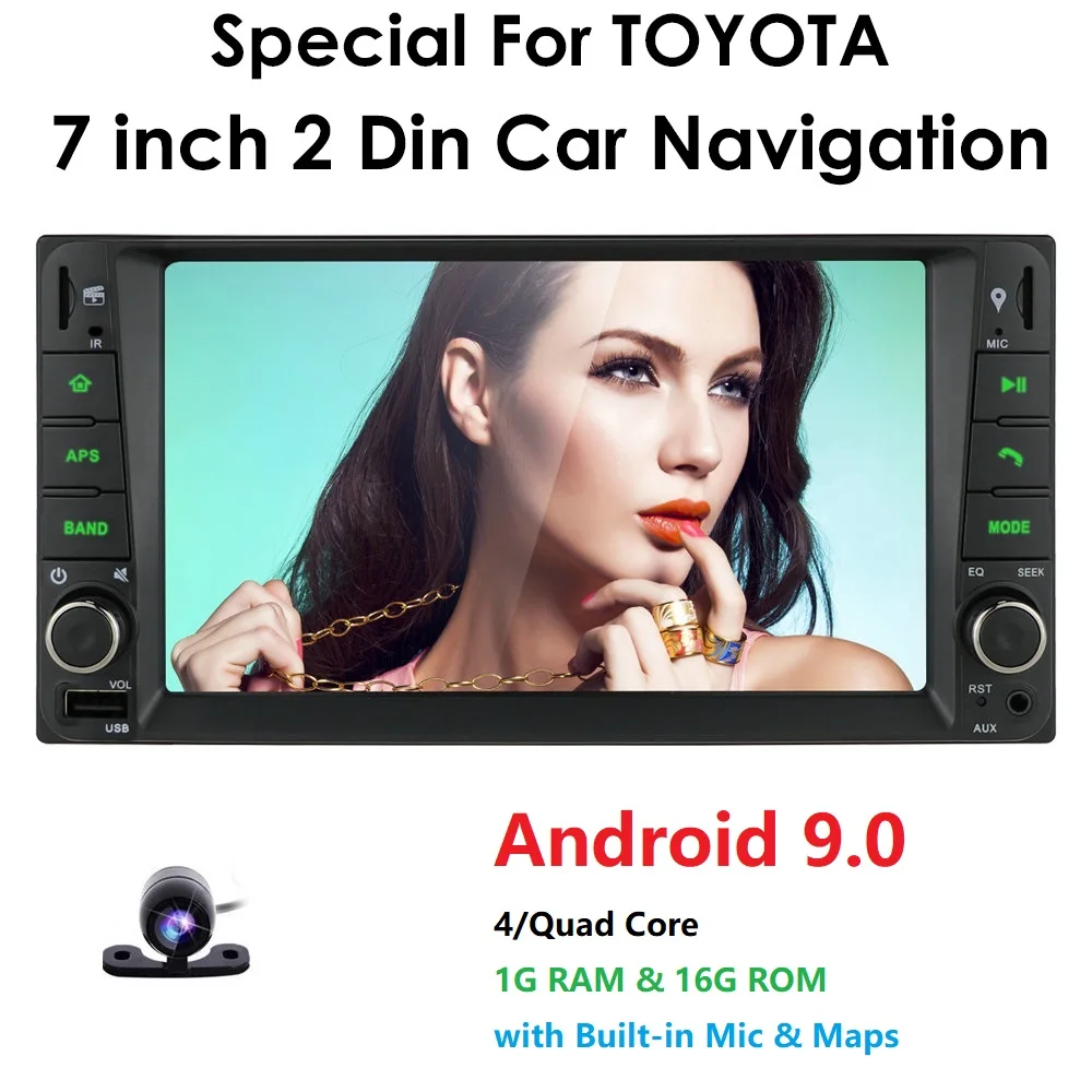 

7'' 2 Din Car GPS Radio Player Android 9 Radio GPS Navigation Audio Player For Toyota Terios Hilux Tundra Camry OBD2 TPMS DVR