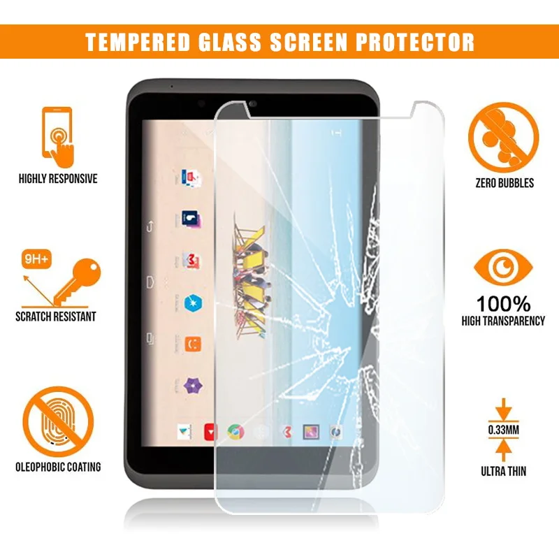 

For TESCO Hudl 2 8.3" Tablet Tempered Glass Screen Protector Scratch Resistant Anti-fingerprint HD Clear Film Cover
