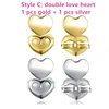 Double Love Heart Stud Back Earring Lifters Adjustable Earring Lifts Ear Lobe Ster AM2083 ► Photo 2/6