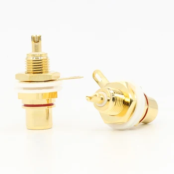 

4 pcs Hifi audio gold plated sockets,RCA socekets with female connector ,chassis mounted socekets