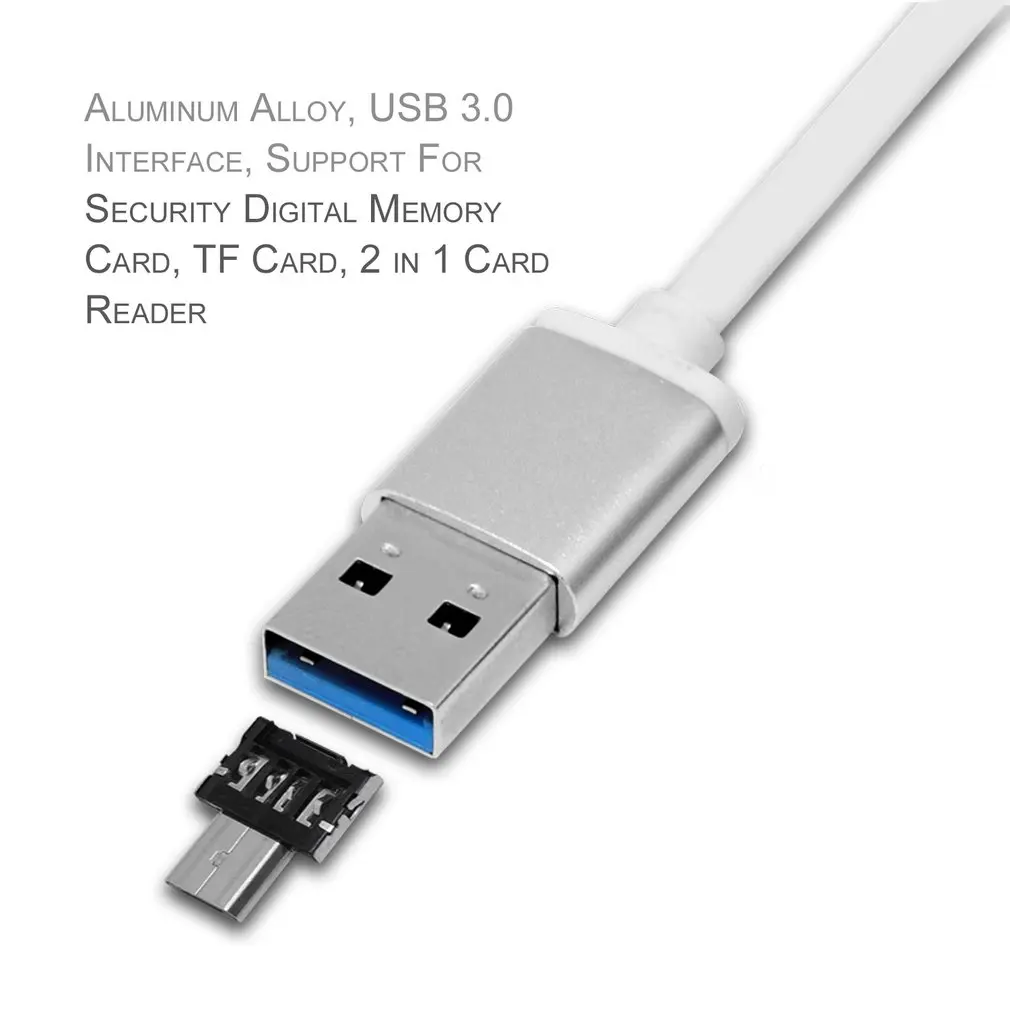 Алюминиевый сплав USB 3,0 интерфейс Поддержка безопасности цифровая карта памяти TF карта 2 в 1 кардридер для компьютера смартфон