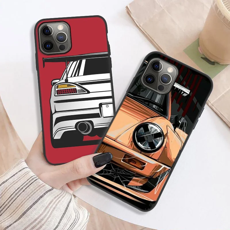 Japan JDM Sports Car Soft Case For iPhone 12 Pro Max Case Coque iPhone11 11 Pro 13 Mini XR XS Max X 7 8 Plus SE 2020 6s 5s Cover 13 mini case