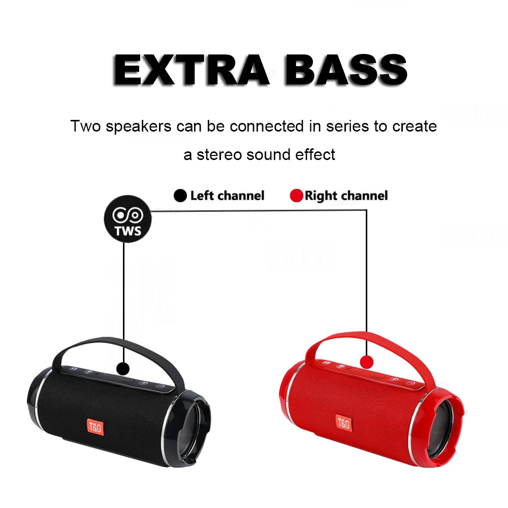 US $22.08 TG116C 40W Outdoor Portable HighPower Bluetooth Speaker Wireless Bar Sound Column Subwoofer Music Center BoomBox 3D Stereo Radio