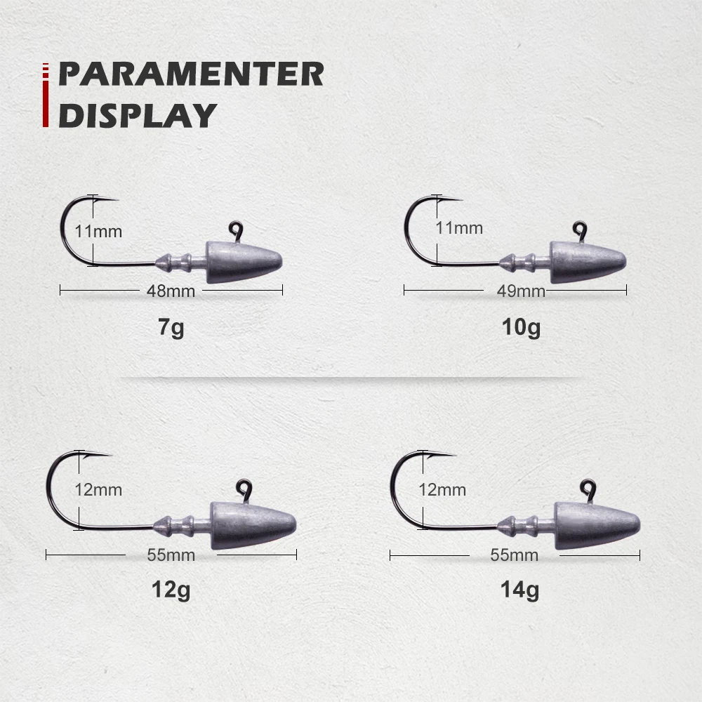 Крючок для рыбалки Hunthouse 7 г, 10 г, 12 г, 14 г, свинцовый крючок для рыбалки, Мягкая приманка