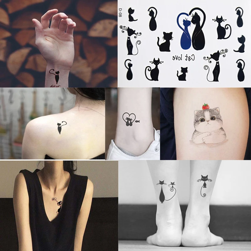 

waterproof body art temporary tattoos stickers fake tattoo cat transfer sleeve sticker for Couples men women art sexy