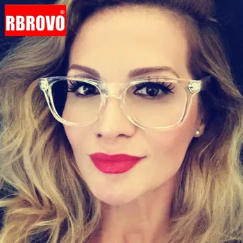 

RBROVO 2020 Clear Glasses Frame Women Transparent Spectacle Frames Square Eyeglasses Frame Women Vintage Optical Frame Female