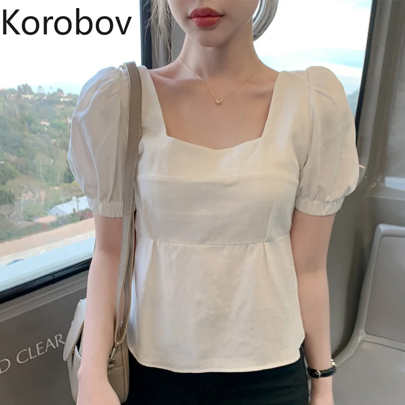 Блузка Korobov Женская на завязках шикарная винтажная рубашка с квадратным вырезом