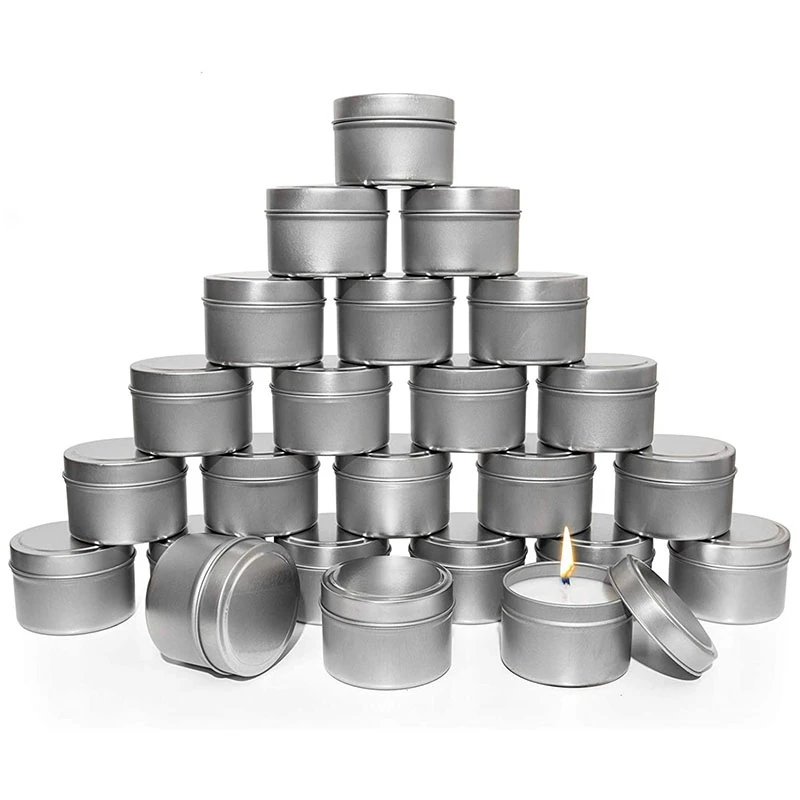 Candle Tins, 24 Piece, 4 Oz Metal Candle Containers for Making Candles