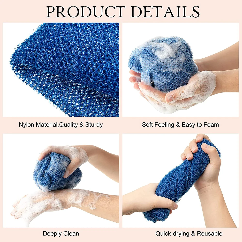 1Pcs African Net Sponge, 30x80cm African Exfoliating Body Net Scrubbing Wash Net Washcloth Long Bathing Sponge Net Shower 3