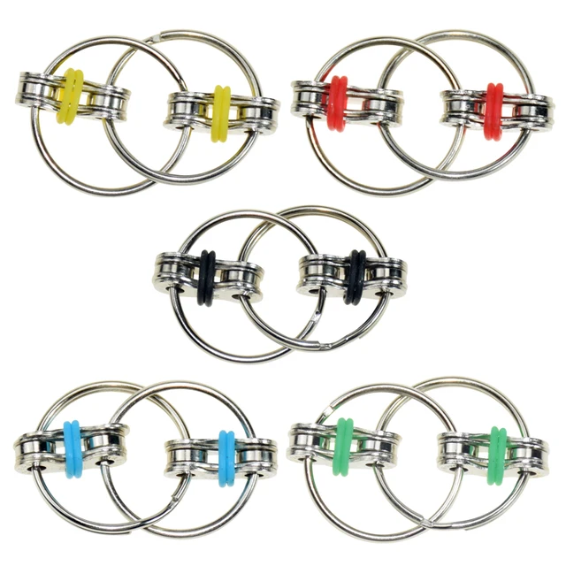New Metal Puzzle Chain Fidget Toy for Autism Chain Fidget Toy Stress Relieve ADHD Top Puzzles Hand Spinner Key Ring Sensory Toys 1