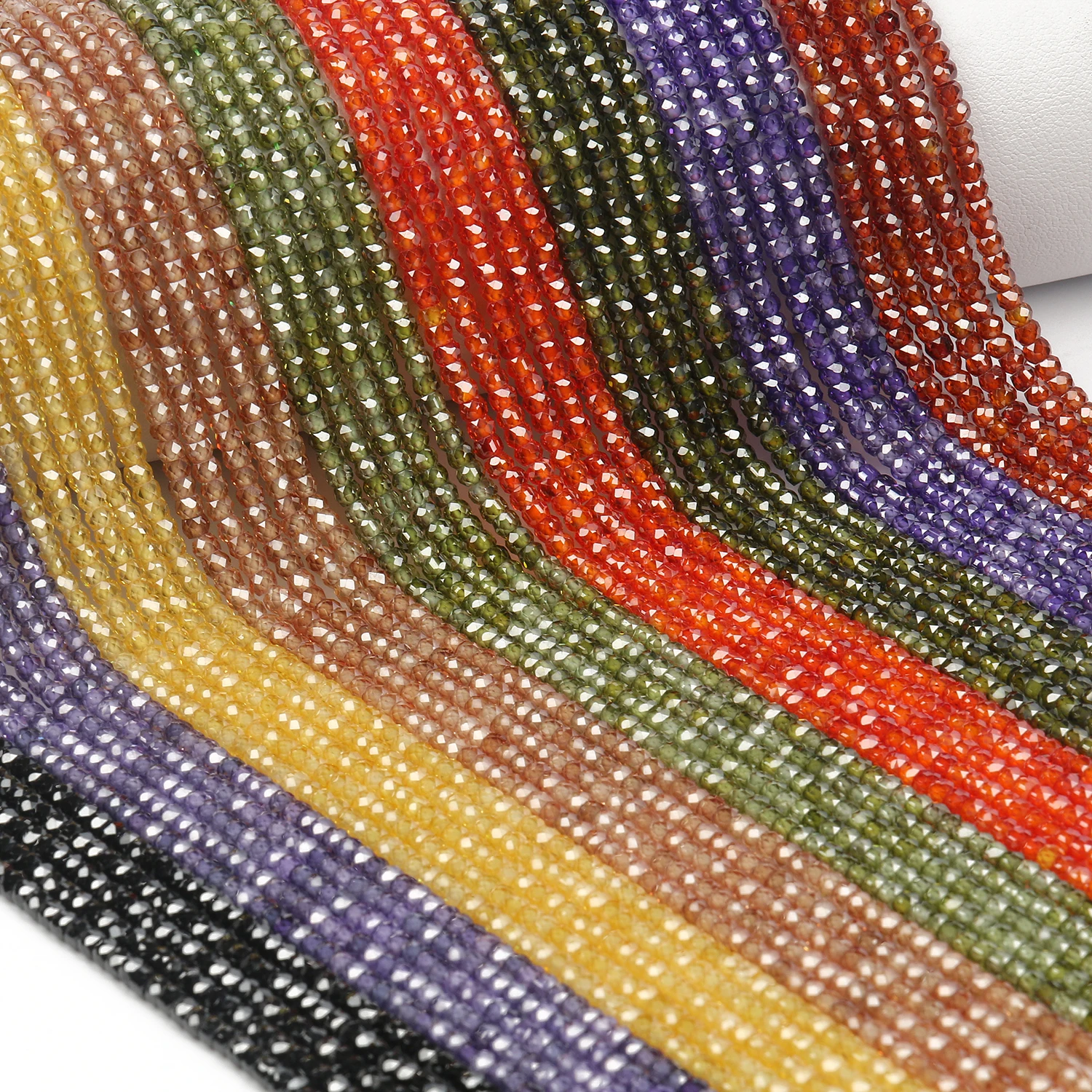 3x2mm Natural Stone Beads Zirconia Rhinestone for Jewelry Making Loose