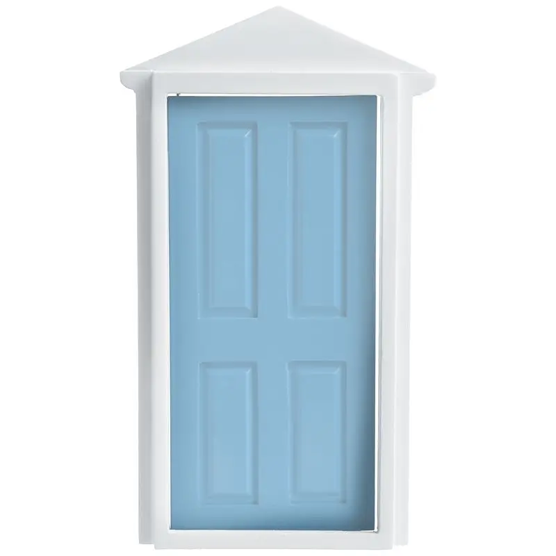 1/12 кукольный домик миниатюра 4-Панель внешняя деревянная дверь Steepletop с аппаратным обеспечением Knockplate письмо слот внутри открытый
