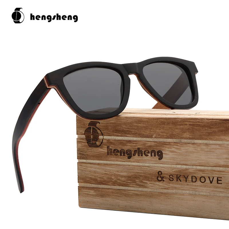 

SKYDOVE Pilot Skateboard Wooden Bamboo Sunglasses Shades For Women Retro Sunglasses Mens Wayfarer Shades For Women Cateye