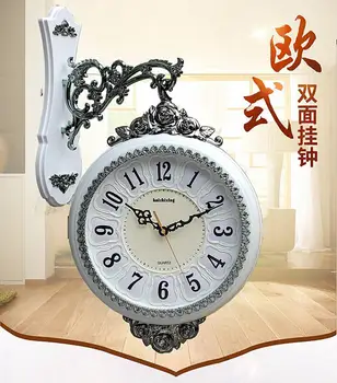 

Vintage Luxury European Wall Clock Modern Design Double Sided Outdoor Large Wall Clock Living Room Relogio Parede Home Decor