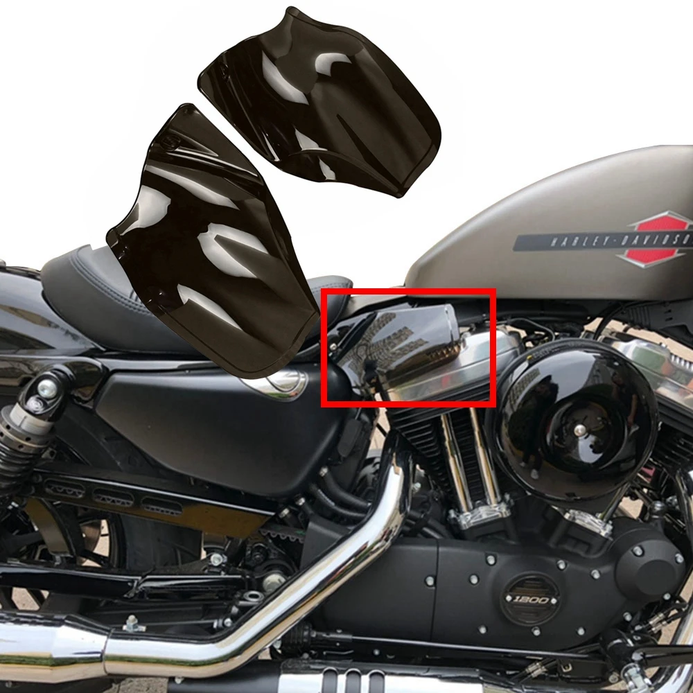 Motorcycle Reflective Saddle Shields Air Heat Deflector For Harley Sportster 883 1200 Forty Eight XL1200 2004 -