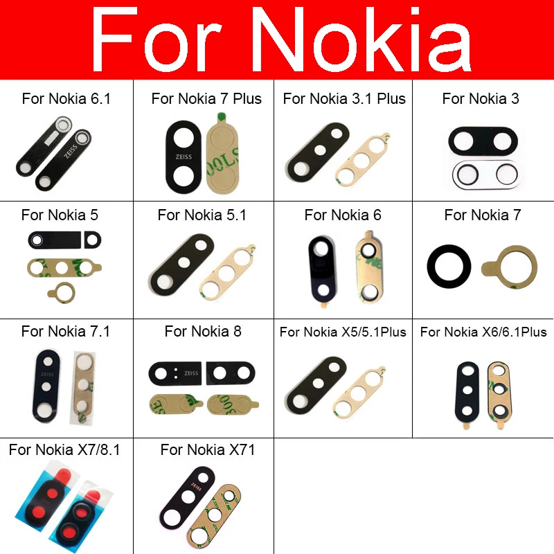 Стеклянный объектив для задней камеры Nokia 7 PLUS TA-1046 TA-1055 TA-1062 + 6 в камере стеклянная