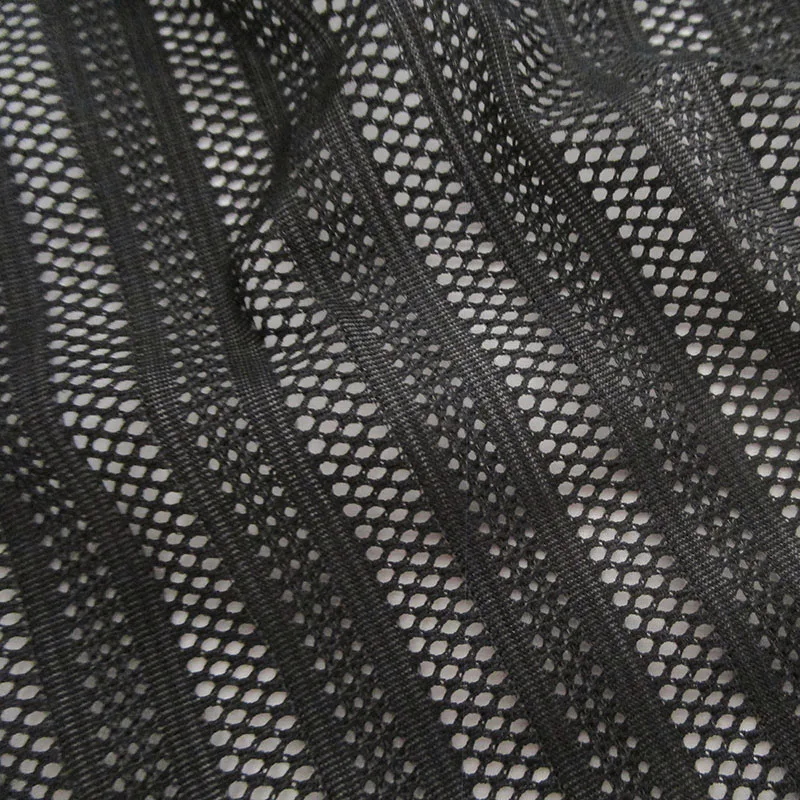 Glatte Schwarz Streifen Stretch Mesh Stoff Hohl Dessous Spandex Stoff Französisch Sexy Weichen Abendkleid Nähen Tuch Tissue