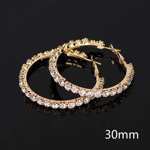Fashion Oversize Circle Hoop Earrings for Women Girl New Geometric Crystal Round Earring Brincos Party Jewelry Gift