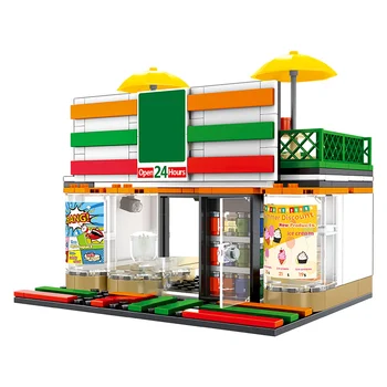 

SEMBO City Street View Architecture House Food Shop Building Blocks Friend Retail Store Cafe Restaurant KTV Bricks Toys for Kids