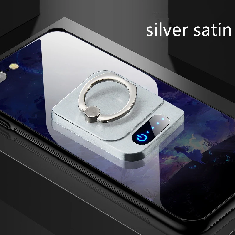silver satin Индукционное кольцо Зажигалка-пряжка огнестойкий материал смелый Электрический нагревательный вольфрамовый провод смарт-чип USB Портативная зарядка 360 ° - Цвет: silver satin