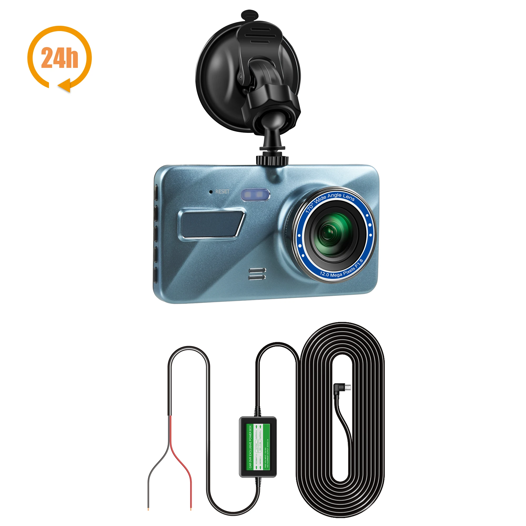 24H Dash Cam Black Box in Car DVR Camera Video Recorder Rear View Dual Lens HD Cycle Recording Video Mirror Recorder Black Box digital rear view mirror DVR/Dash Cameras