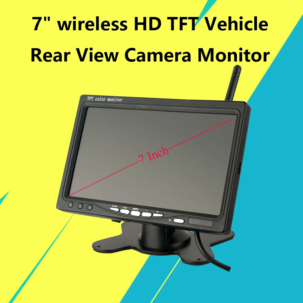 2 4 ГГц беспроводной 7 " HD TFT автомобиля резервная камера заднего вида монитор ИК
