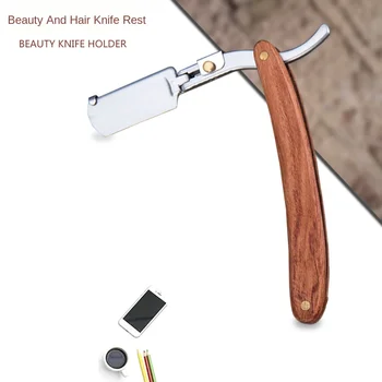 

Vintage Old Shaving Knife Straight Edge Stainless Steel Barber Razor Folding Shaving Knife Hair Removal Tools Wooden G0206